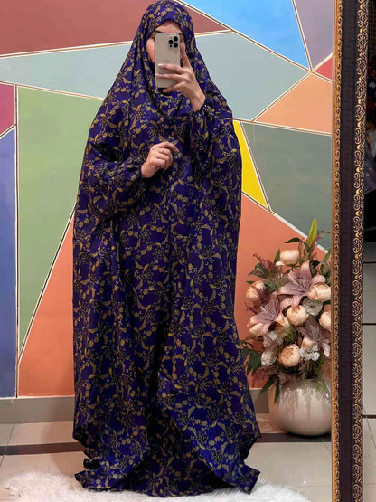 Full Coverage Namaz Chadar with Sleeves + Niqab (Mix Lawn) Attires For Muslimah