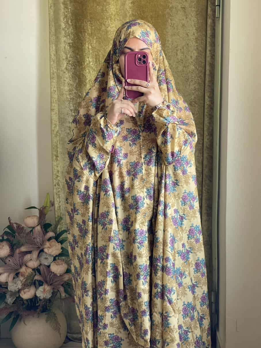 Full Coverage Namaz Chadar with Sleeves + Niqab (Mix Lawn) Attires For Muslimah