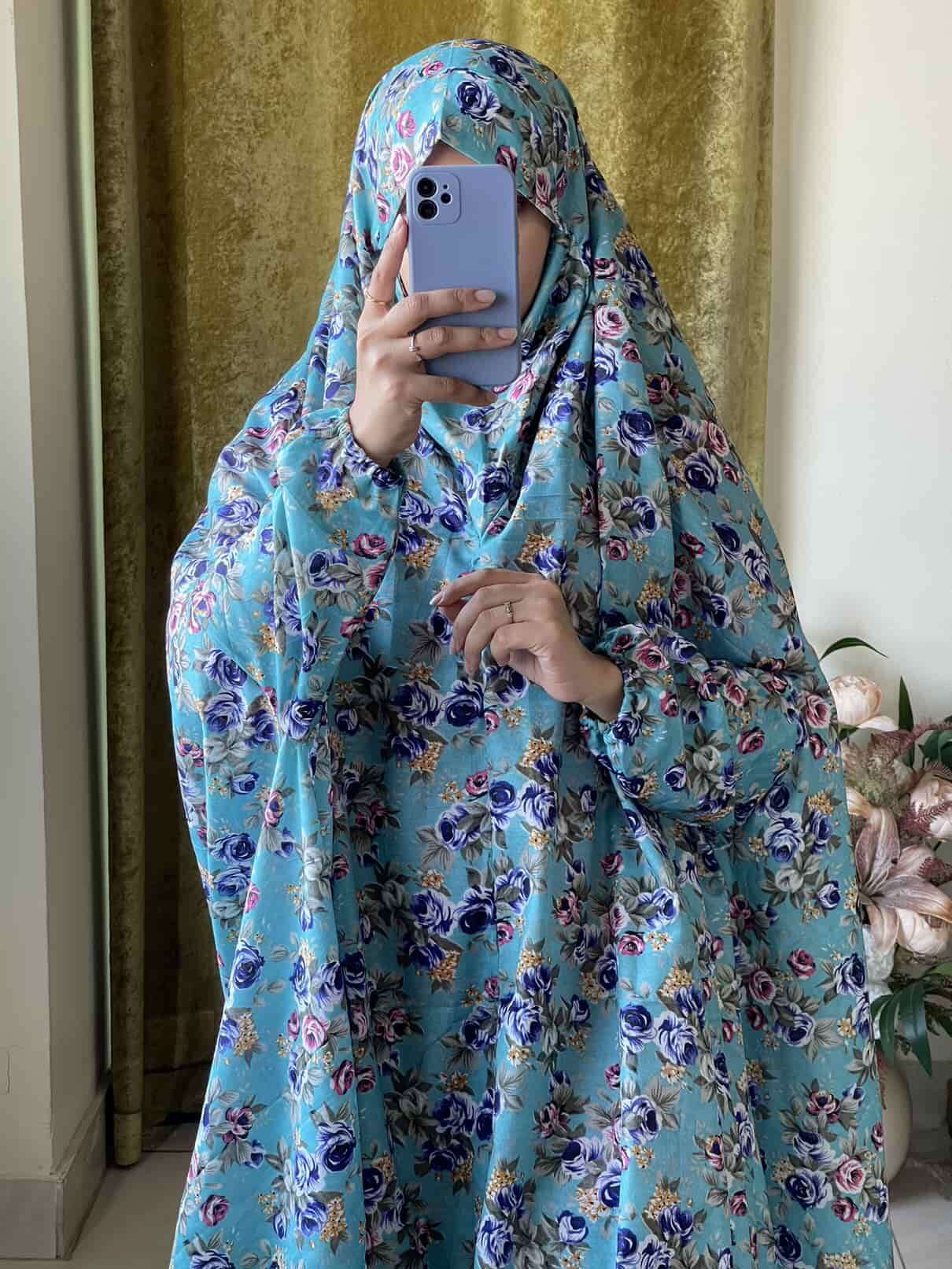 Full Coverage Namaz Chadar with Sleeves + Niqab (Mix Lawn) Attires For Muslimah