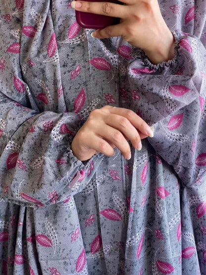 Full Coverage Namaz Chadar with Sleeves + Niqab (Mix Lawn) Attires For Muslimah