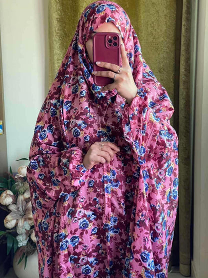 Full Coverage Namaz Chadar with Sleeves + Niqab (Mix Lawn) Attires For Muslimah