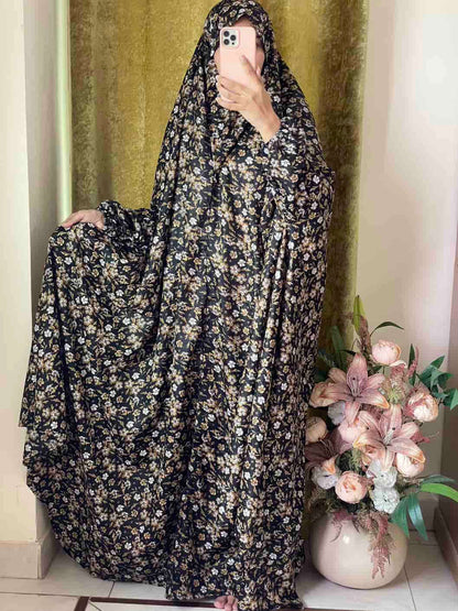 Full Coverage Namaz Chadar with Sleeves + Niqab (Mix Lawn Attires For Muslimah