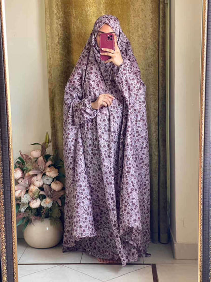 Full Coverage Namaz Chadar with Sleeves + Niqab (Mix Lawn) Attires For Muslimah