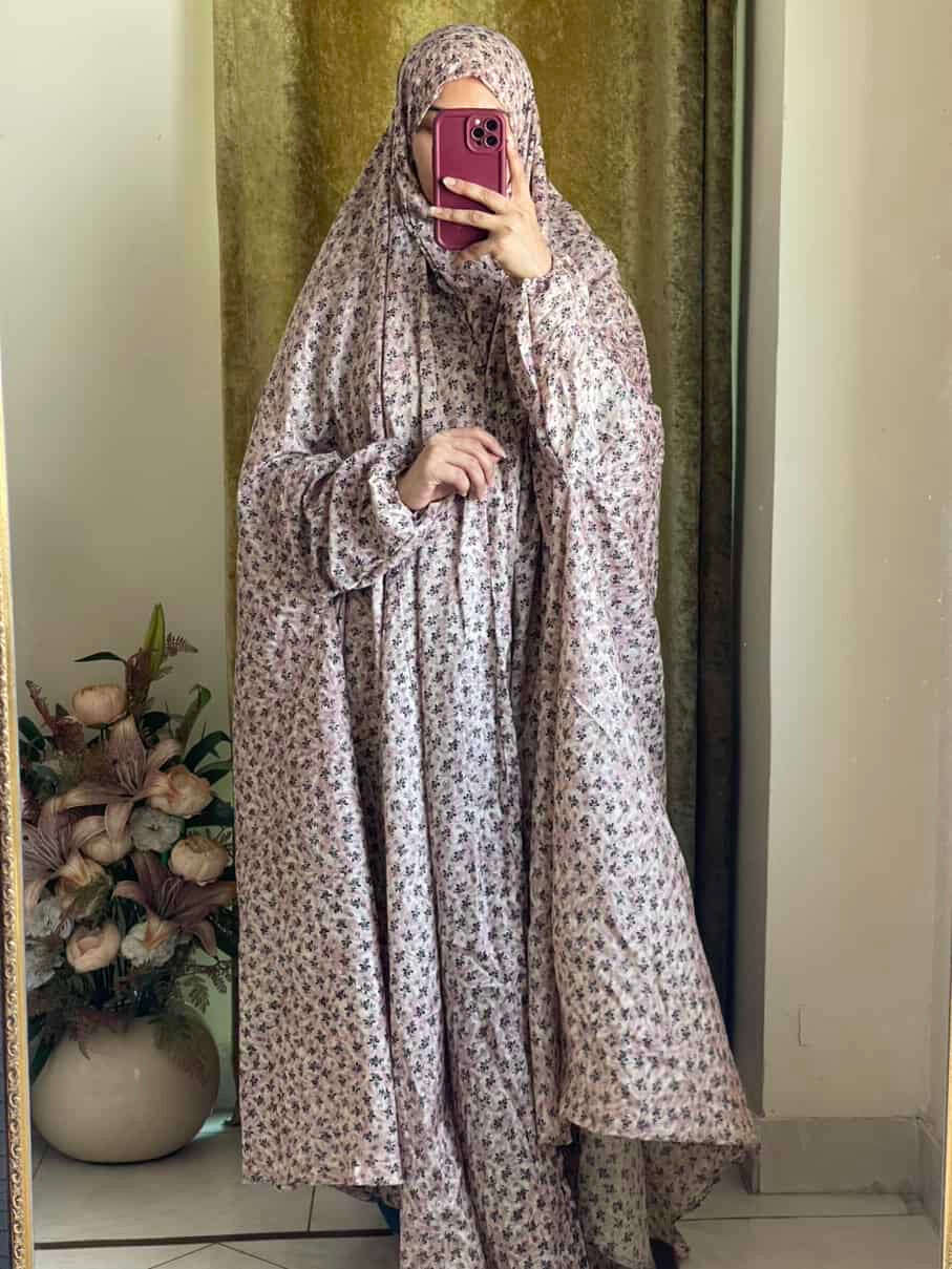 Full Coverage Namaz Chadar with Sleeves + Niqab (Mix Lawn) Attires For Muslimah