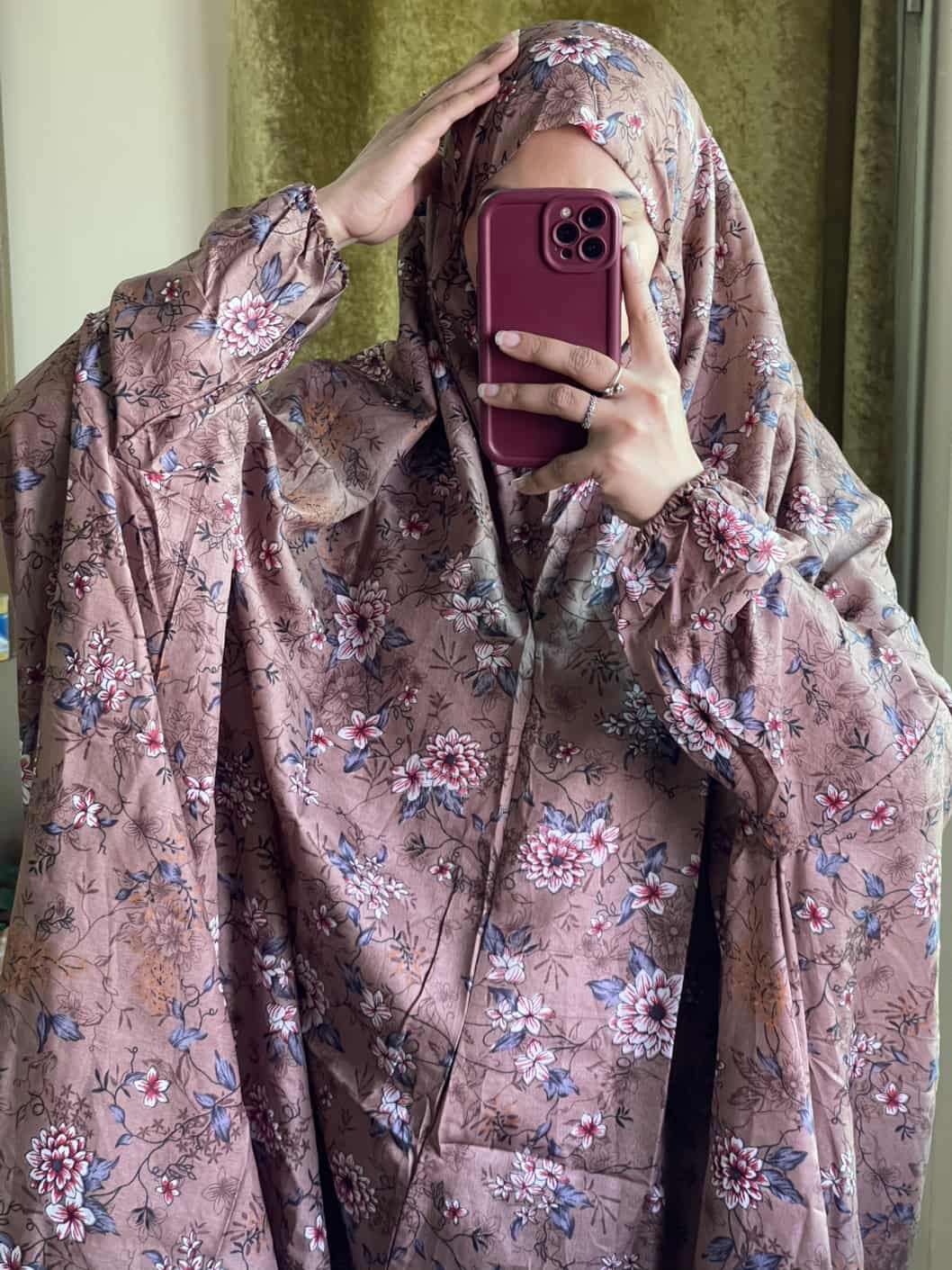 Full Coverage Namaz Chadar with Sleeves + Niqab (Mix Lawn) Attires For Muslimah