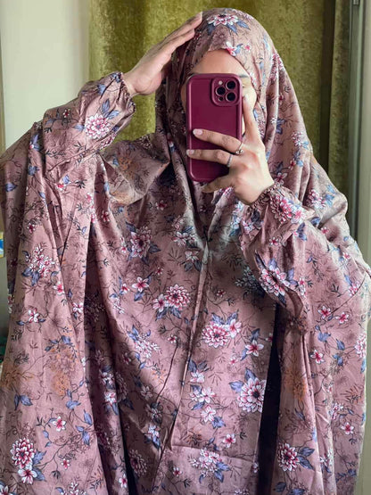 Full Coverage Namaz Chadar with Sleeves + Niqab (Mix Lawn) Attires For Muslimah