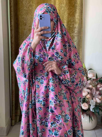 Full Coverage Namaz Chadar with Sleeves + Niqab (Mix Lawn) Attires For Muslimah