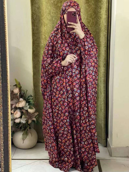 Full Coverage Namaz Chadar with Sleeves + Niqab (Mix Lawn) Attires For Muslimah