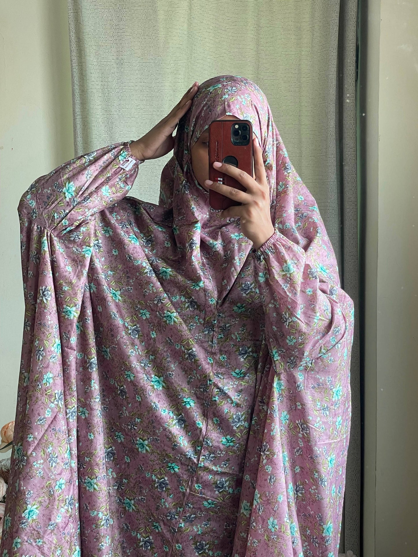 Full Coverage Namaz Chadar with Sleeves + Niqab (Mix Lawn) Attires For Muslimah