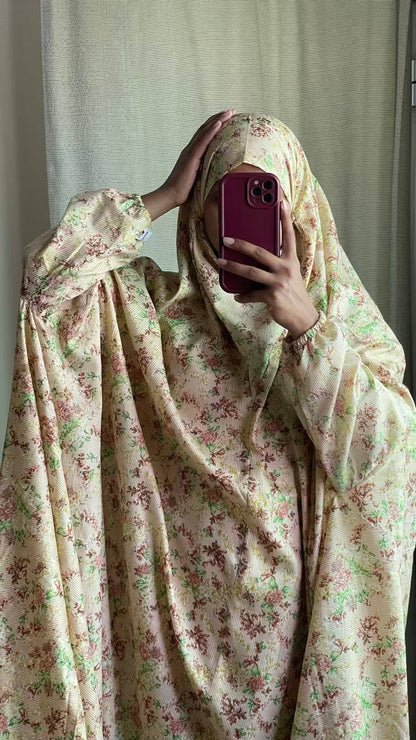 Full Coverage Namaz Chadar with Sleeves + Niqab (Mix Lawn) Attires For Muslimah