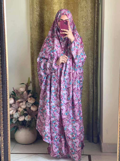Full Coverage Namaz Chadar with Sleeves + Niqab (Mix Lawn) Attires For Muslimah