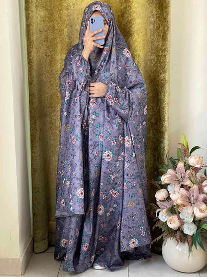 Full Coverage Namaz Chadar with Sleeves + Niqab (Mix Lawn) Attires For Muslimah