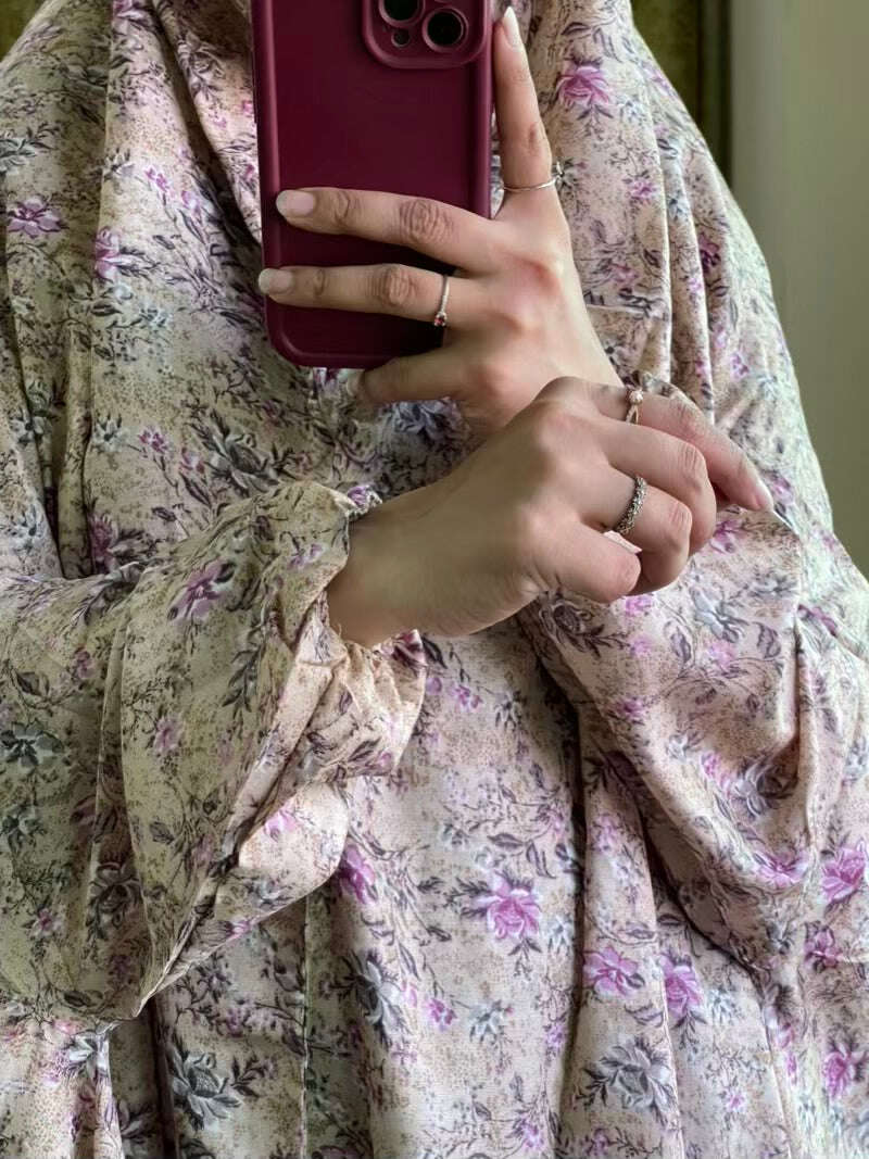 Full Coverage Namaz Chadar with Sleeves + Niqab (Mix Lawn) Attires For Muslimah