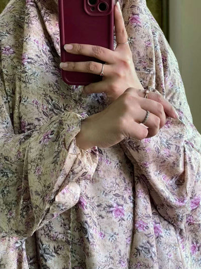 Full Coverage Namaz Chadar with Sleeves + Niqab (Mix Lawn) Attires For Muslimah