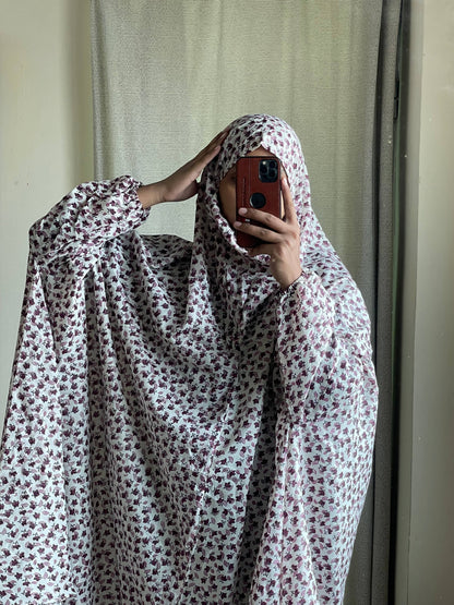Full Coverage Namaz Chadar with Sleeves + Niqab (Mix Lawn) Attires For Muslimah