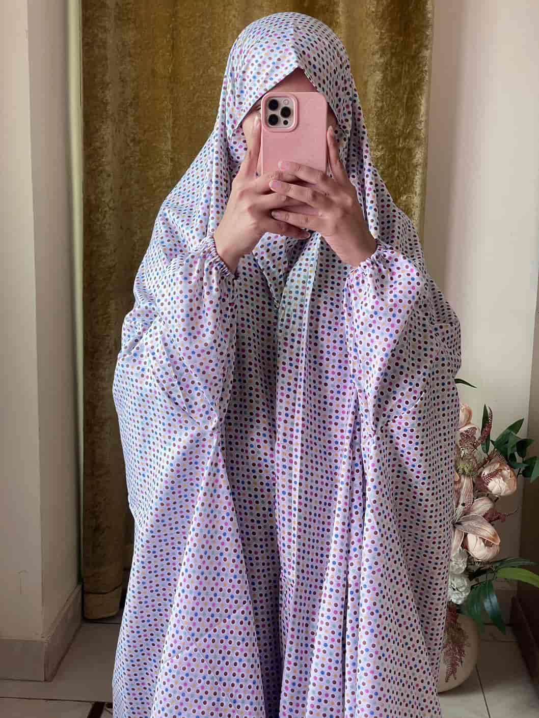 Full Coverage Namaz Chadar with Sleeves + Niqab (Mix Lawn) Attires For Muslimah