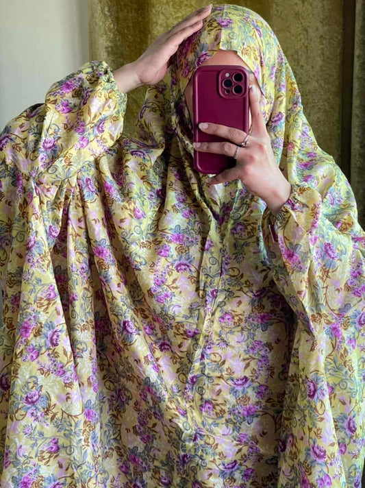 Full Coverage Namaz Chadar with Sleeves + Niqab (Mix Lawn) Attires For Muslimah