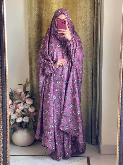 Full Coverage Namaz Chadar with Sleeves + Niqab (Mix Lawn) Attires For Muslimah