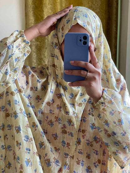 Full Coverage Namaz Chadar with Sleeves + Niqab (Mix Lawn) Attires For Muslimah