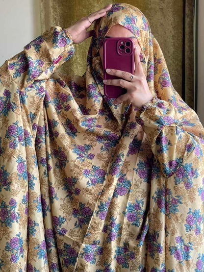 Full Coverage Namaz Chadar with Sleeves + Niqab (Mix Lawn) Attires For Muslimah