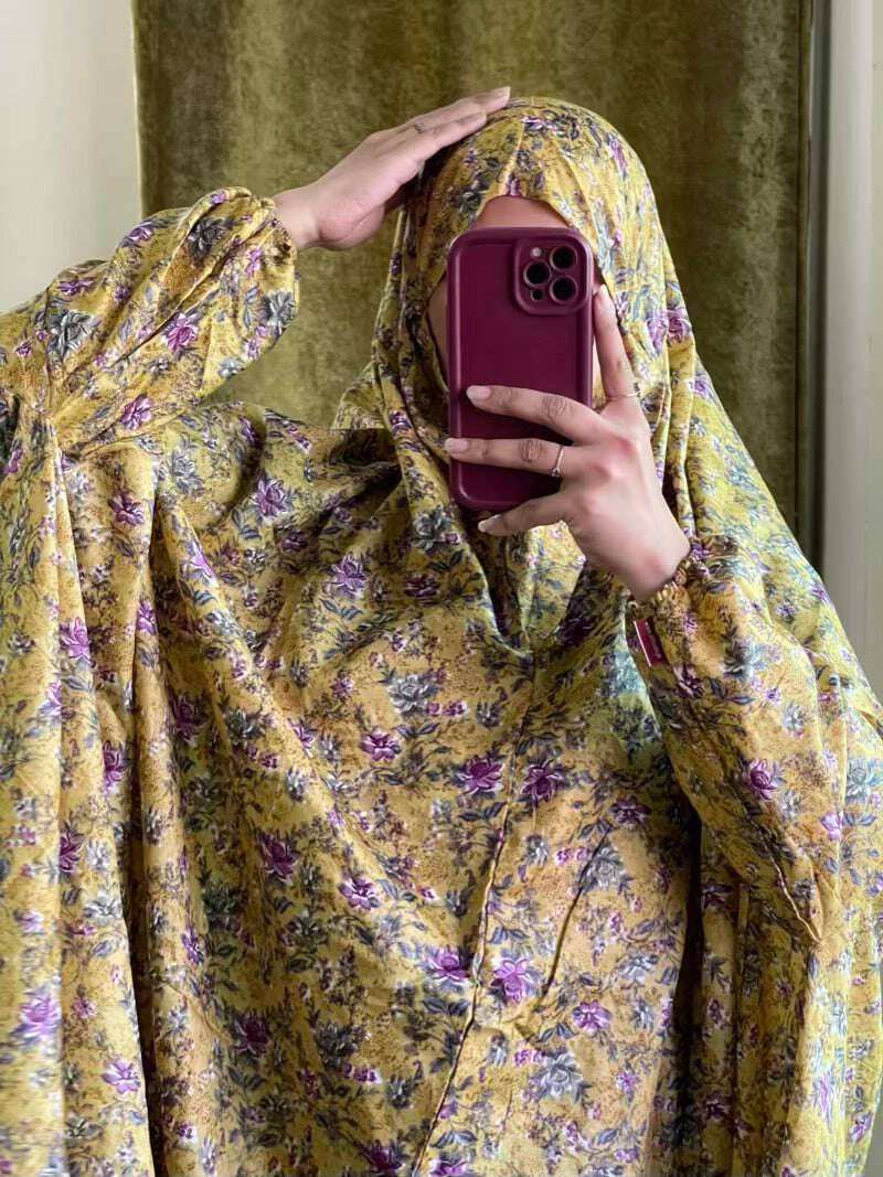 Full Coverage Namaz Chadar with Sleeves + Niqab (Mix Lawn) Attires For Muslimah