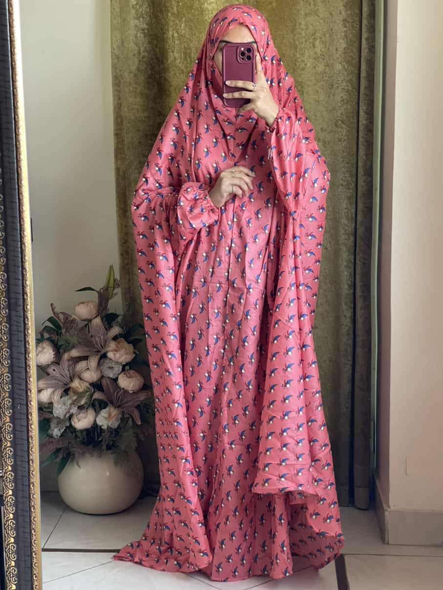 Full Coverage Namaz Chadar with Sleeves + Niqab (Mix Lawn) Attires For Muslimah