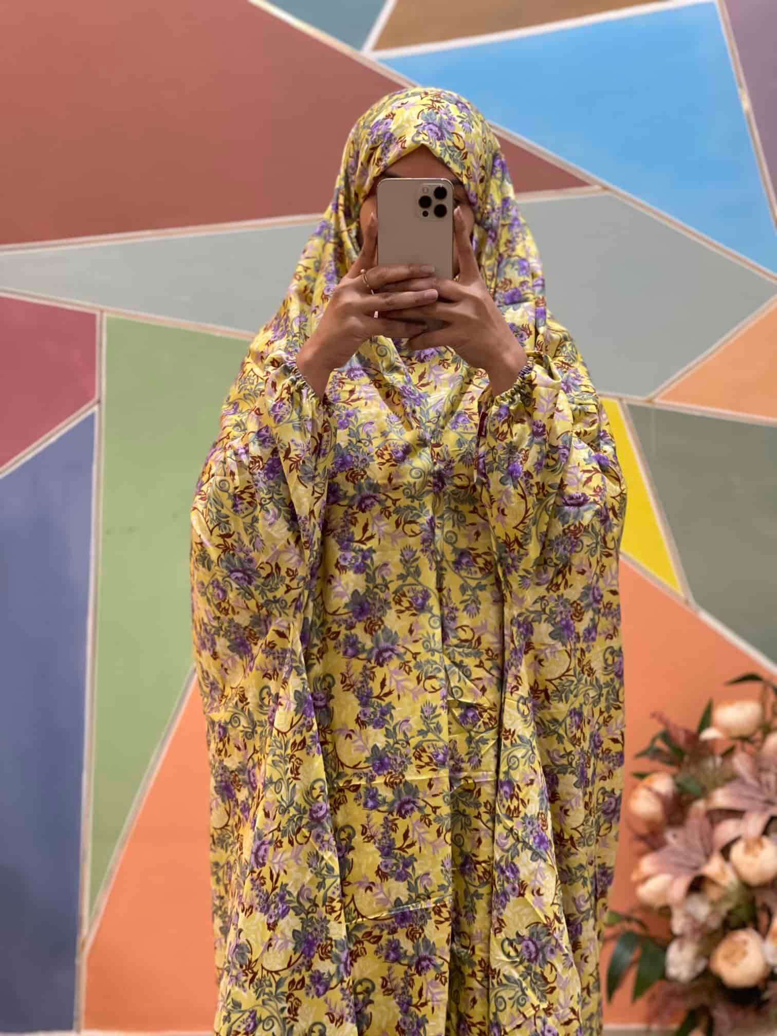 Full Coverage Namaz Chadar with Sleeves + Niqab (Mix Lawn Attires For Muslimah