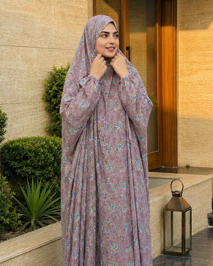 Full Coverage Namaz Chadar with Sleeves + Niqab (Mix Lawn) Attires For Muslimah