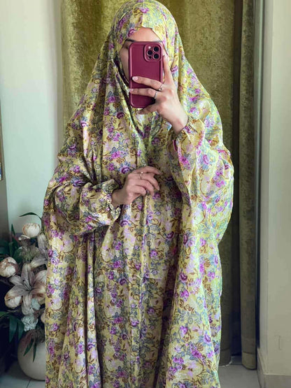 Full Coverage Namaz Chadar with Sleeves + Niqab (Mix Lawn) Attires For Muslimah