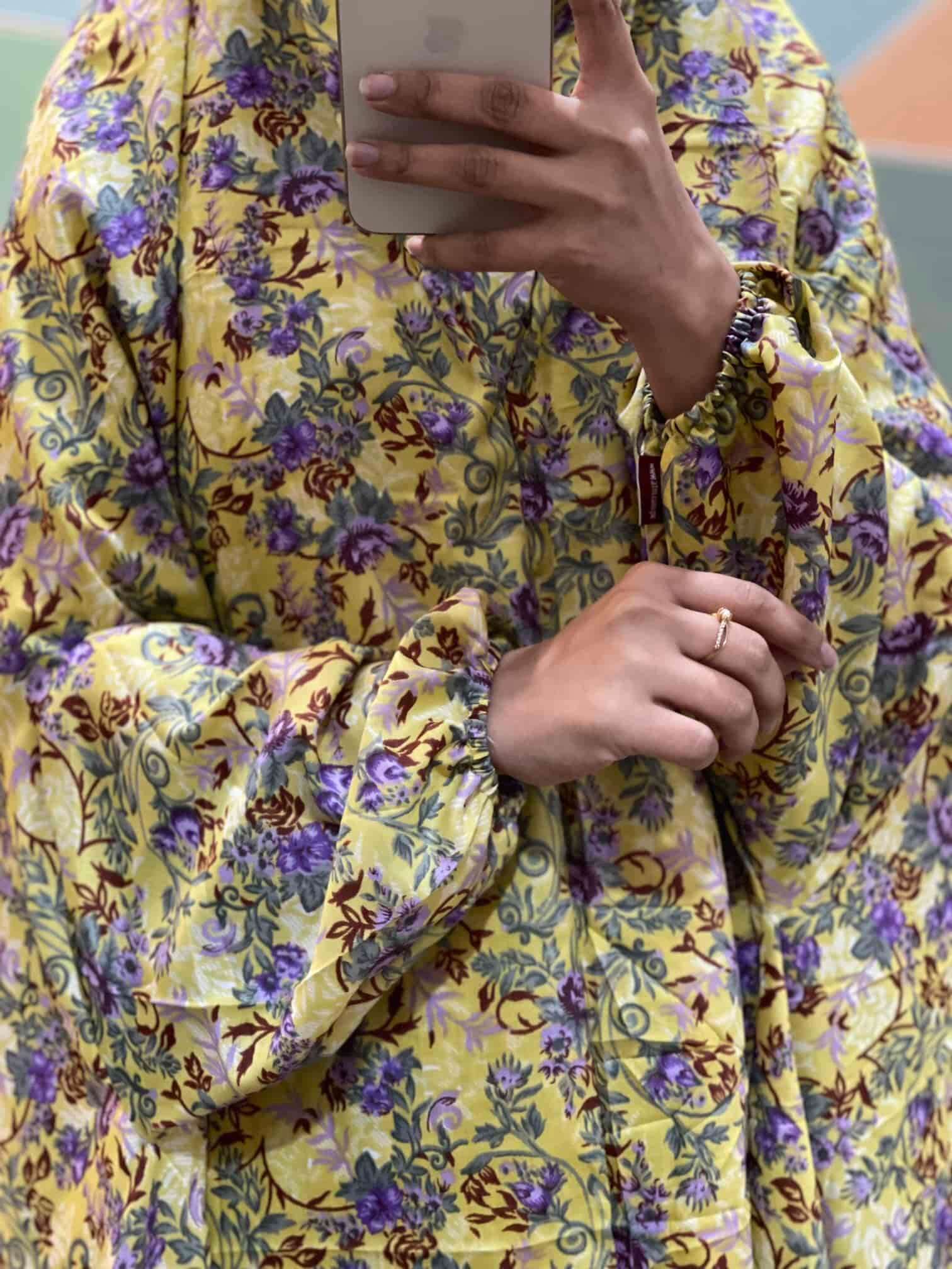 Full Coverage Namaz Chadar with Sleeves + Niqab (Mix Lawn Attires For Muslimah