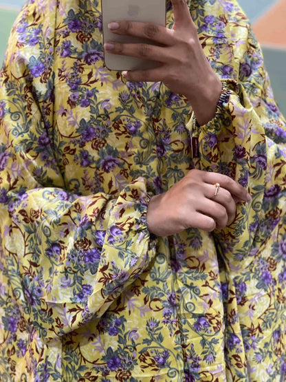Full Coverage Namaz Chadar with Sleeves + Niqab (Mix Lawn Attires For Muslimah