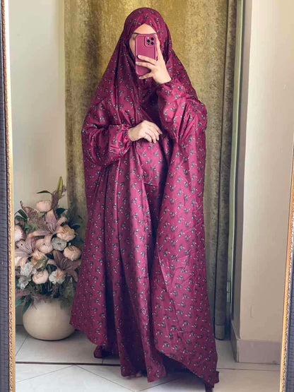 Full Coverage Namaz Chadar with Sleeves + Niqab (Mix Lawn) Attires For Muslimah