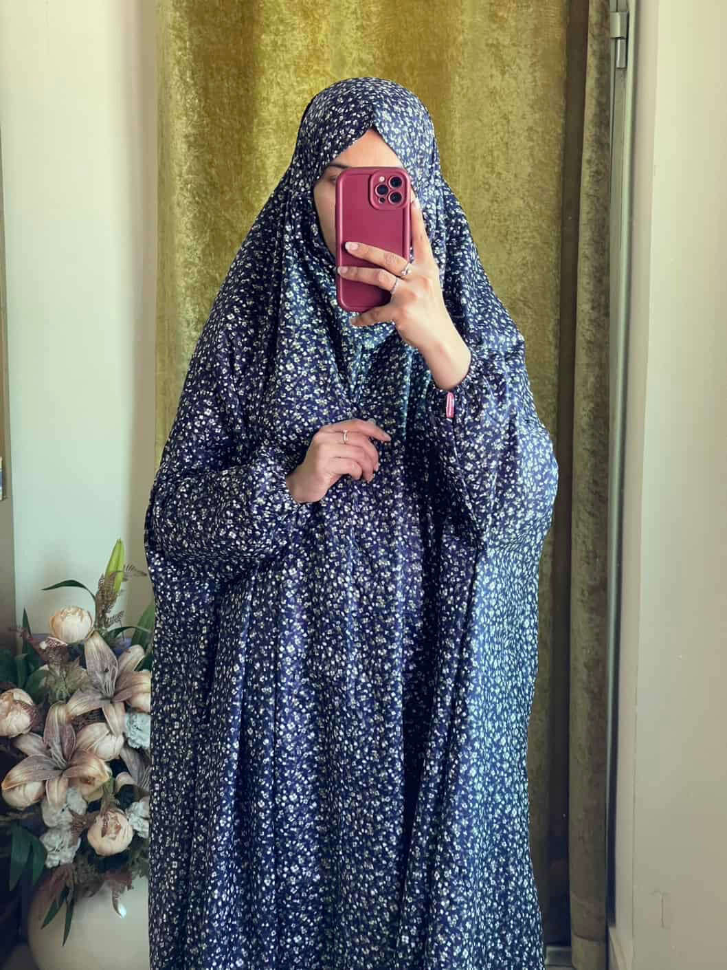 Full Coverage Namaz Chadar with Sleeves + Niqab (Mix Lawn) Attires For Muslimah