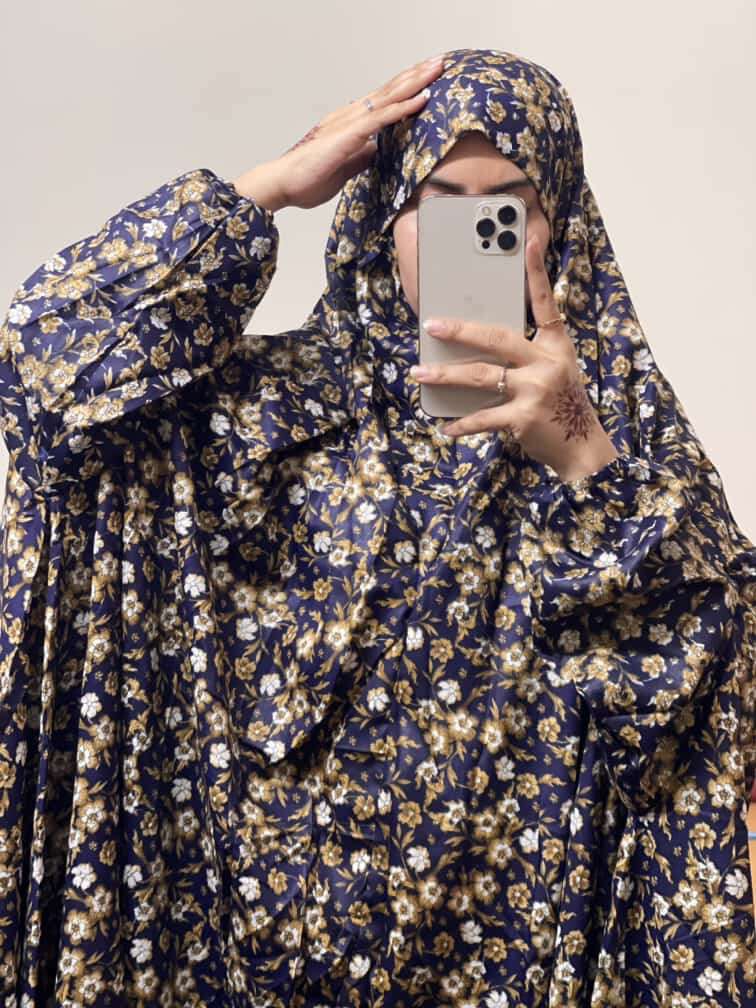 Full Coverage Namaz Chadar with Sleeves + Niqab (Mix Lawn) Attires For Muslimah