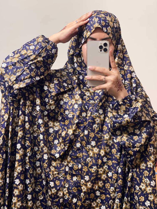 Full Coverage Namaz Chadar with Sleeves + Niqab (Mix Lawn) Attires For Muslimah