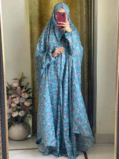 Full Coverage Namaz Chadar with Sleeves + Niqab (Mix Lawn) Attires For Muslimah