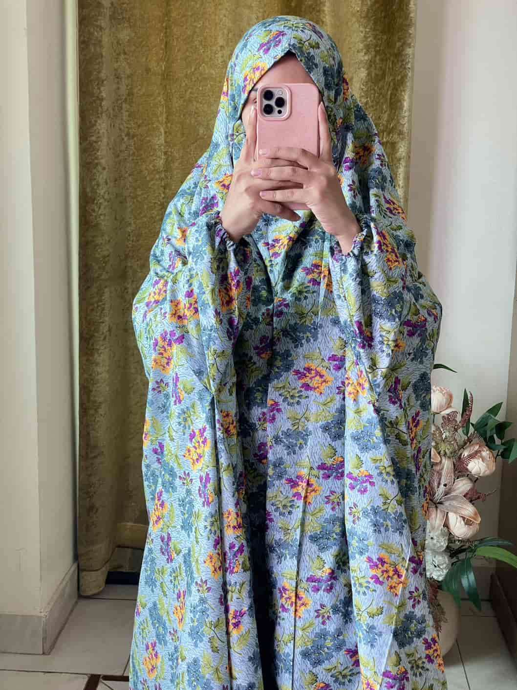 Full Coverage Namaz Chadar with Sleeves + Niqab (Mix Lawn ) Attires For Muslimah