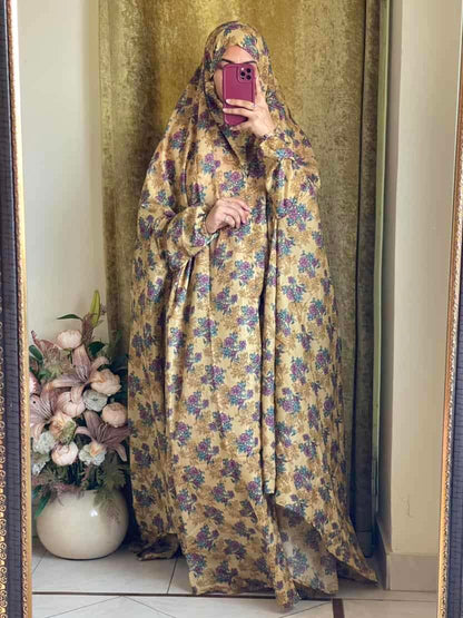 Full Coverage Namaz Chadar with Sleeves + Niqab (Mix Lawn) Attires For Muslimah