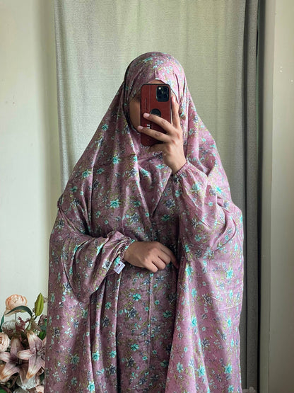 Full Coverage Namaz Chadar with Sleeves + Niqab (Mix Lawn) Attires For Muslimah