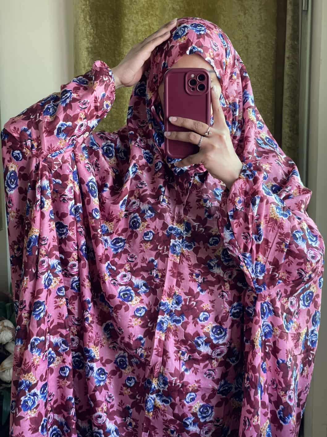Full Coverage Namaz Chadar with Sleeves + Niqab (Mix Lawn) Attires For Muslimah