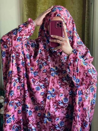 Full Coverage Namaz Chadar with Sleeves + Niqab (Mix Lawn) Attires For Muslimah
