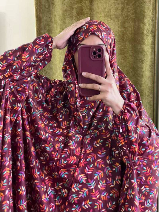 Full Coverage Namaz Chadar with Sleeves + Niqab (Mix Lawn) Attires For Muslimah