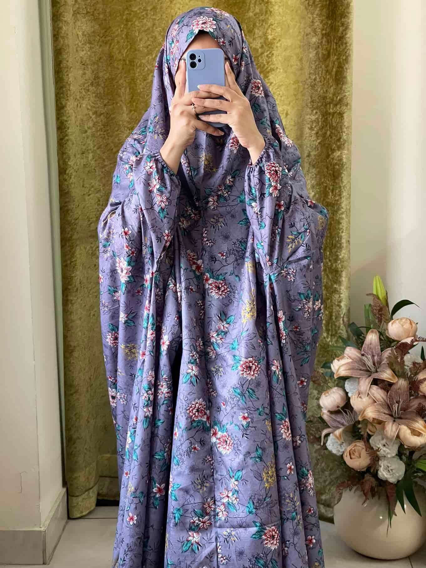 Full Coverage Namaz Chadar with Sleeves + Niqab (Mix Lawn) Attires For Muslimah