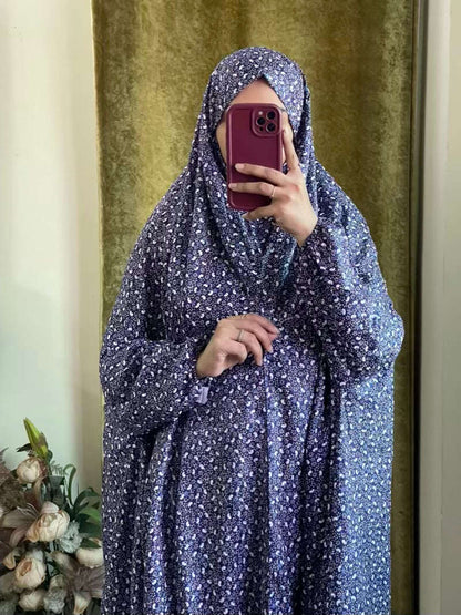 Full Coverage Namaz Chadar with Sleeves + Niqab (Mix Lawn) Attires For Muslimah