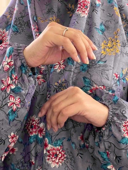 Full Coverage Namaz Chadar with Sleeves + Niqab (Mix Lawn) Attires For Muslimah