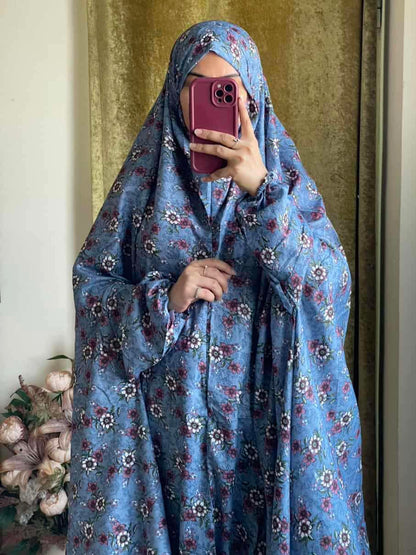 Full Coverage Namaz Chadar with Sleeves + Niqab (Mix Lawn) Attires For Muslimah