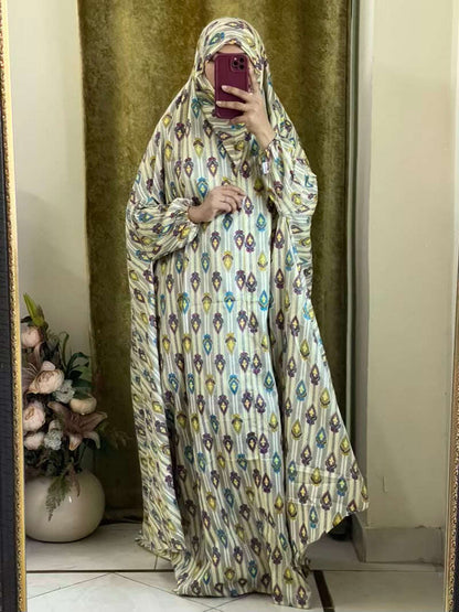 Full Coverage Namaz Chadar with Sleeves + Niqab (Mix Lawn) Attires For Muslimah