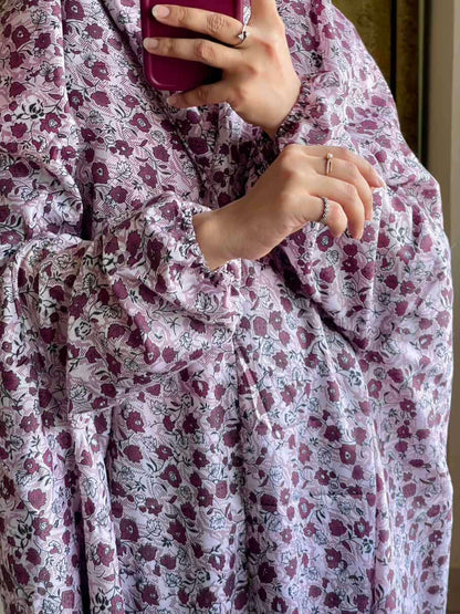 Full Coverage Namaz Chadar with Sleeves + Niqab (Mix Lawn) Attires For Muslimah
