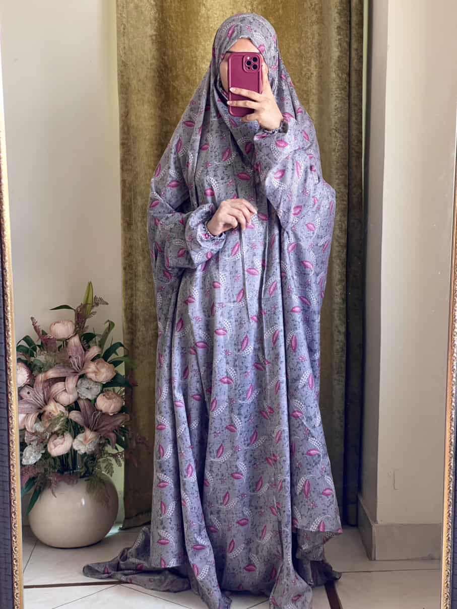 Full Coverage Namaz Chadar with Sleeves + Niqab (Mix Lawn) Attires For Muslimah