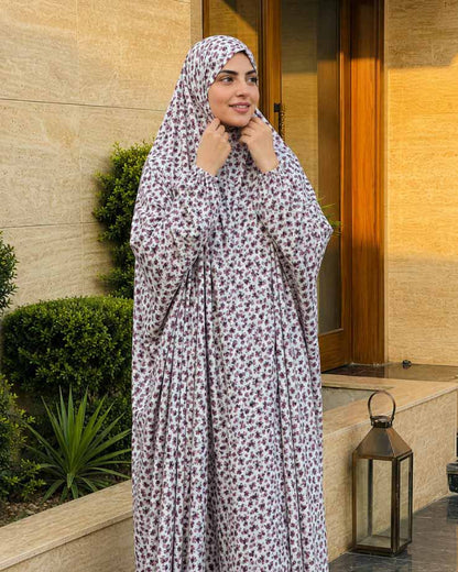 Full Coverage Namaz Chadar with Sleeves + Niqab (Mix Lawn) Attires For Muslimah